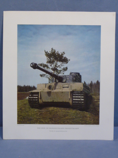 Original WWII German Military Themed Color Print, TIGER TANK!