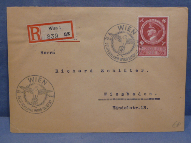 Original WWII German Used Envelope with Special Cancellations, VIENNA 1944