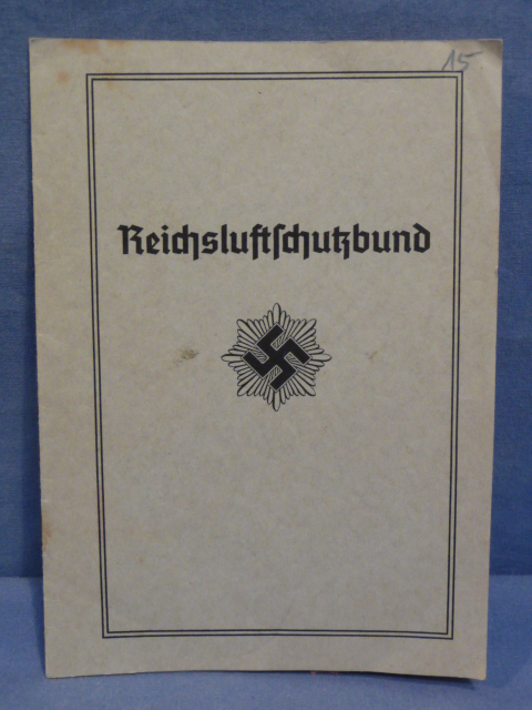 Original Nazi Era German RLB Member's ID/Dues Card, Reichsluftschutzbund