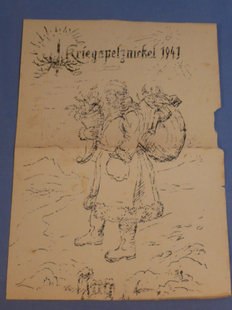 Original WWII German Hand Drawn Print, Kriegspelznickel 1941