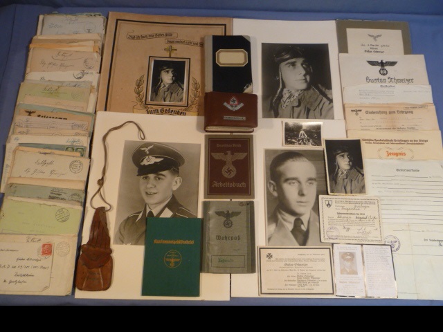 Original WWII German Documents, Letters and Photographs Grouping to Gustav Schweizer