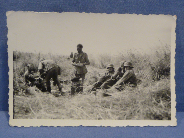 Original WWII German Soldiers Photograph, Having Some Food