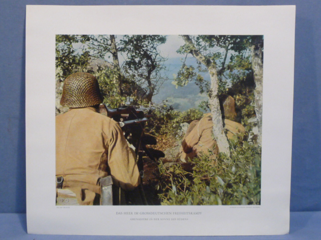 Original WWII German Military Themed Color Print, GRENADIERS IN THE SOUTHERN SUN