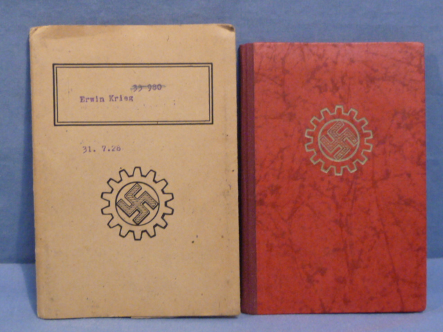 Original WWII German DAF Membership ID/Dues Book with Protective Cover