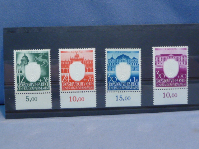 Original Nazi Era German Set of GENERALGOVERNEMENT Postage Stamps