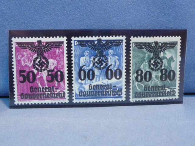 Original Nazi Era German Set of GENERALGOVERNEMENT Postage Stamps