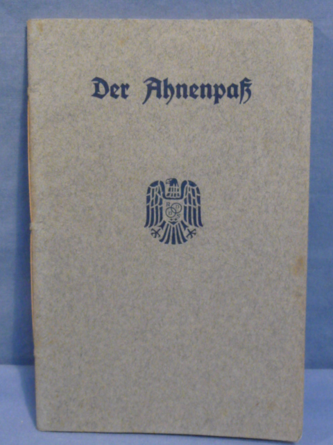 Original Nazi Era German Ahnenpa (Family Tree) Book