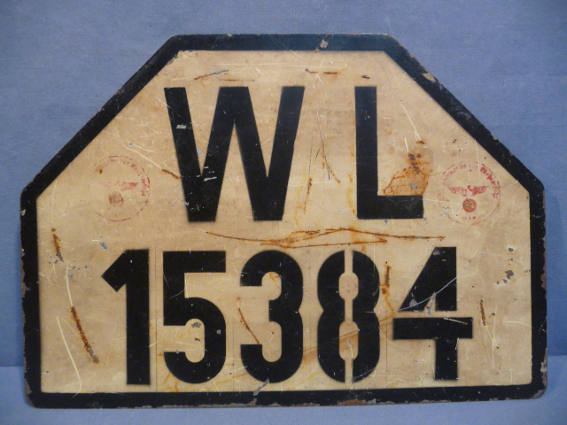 REPRODUCTION WWII German Luftwaffe Vehicle License Plate