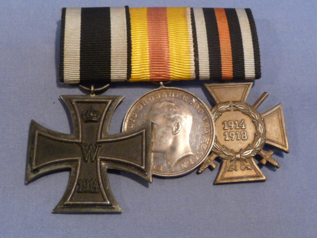 Original Nazi Era German 3 Position Medal Bar, 1914 Iron Cross