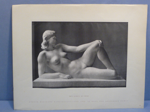 Original WWII German House of Art Large Matted Print, THE WAVE (DIE WOGE)