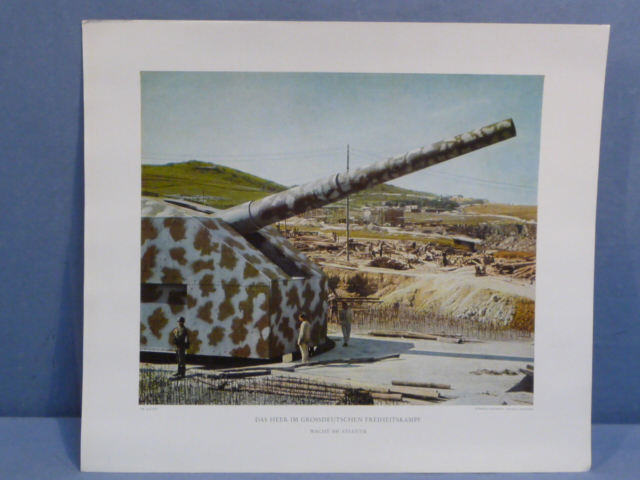 Original WWII German Military Themed Color Print, WATCHING THE ATLANTIC