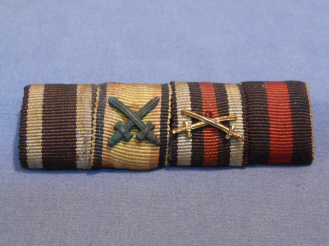 Original WWII German 4-Position Ribbon Bar, 1914 Iron Cross 2nd Class
