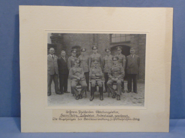 Original WWII German Matted Heer (Army) Group Photo, Signals Unit Leaders