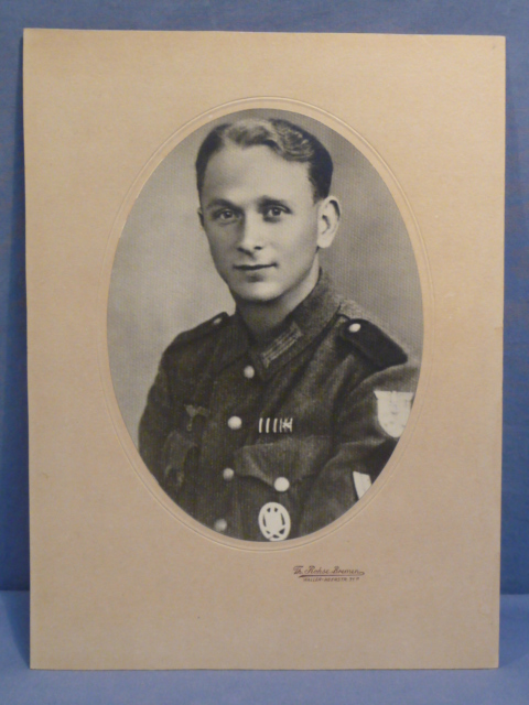Original WWII German Heer (Army) Decorated Obergefreiter's Photograph on Stiff Backing