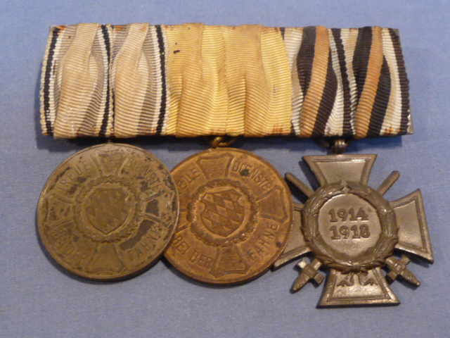 Original Nazi Era Bavarian 3 Position Dress Uniform Medal Bar, Loyal Service Medals