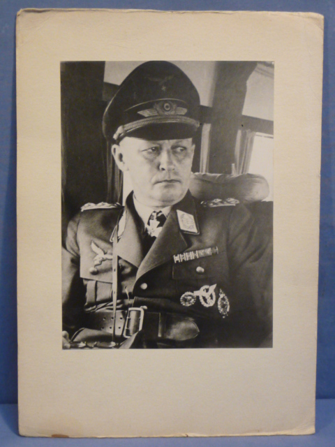 Original WWII German LW General RICHARD HEIDRICH Photo on Stiff Backing