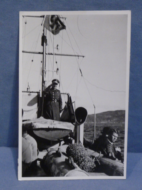 Original WWII German LW Officer on Ship Photograph, NORWAY