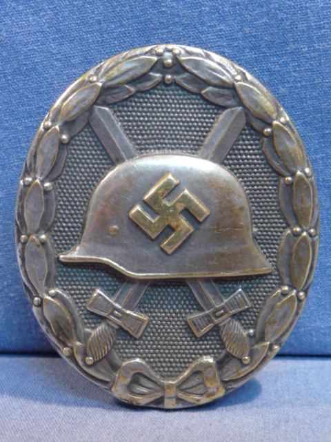 Original WWII German Wound Badge in SILVER, Unmarked Maker 30