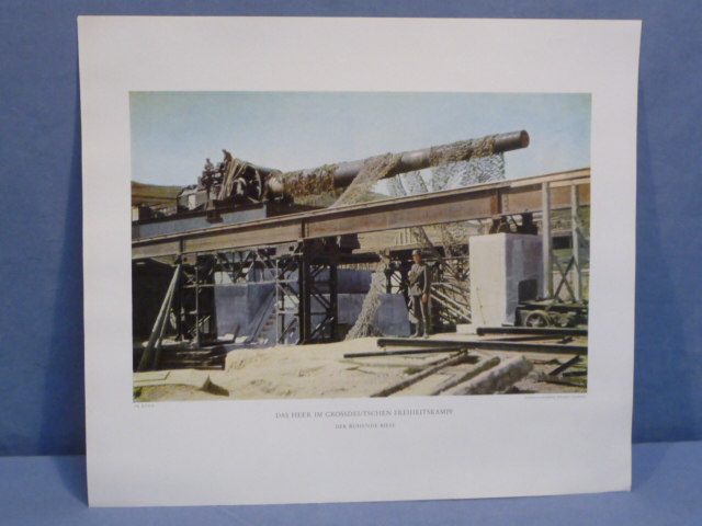 Original WWII German Military Themed Color Print, THE RESTING GIANT