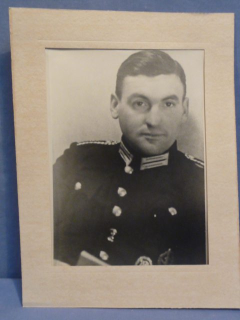 Original Nazi Era German Matted Photograph, Police Officer