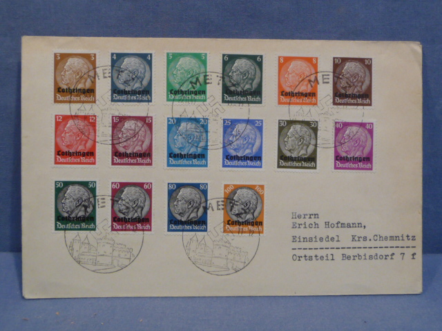 Original WWII German Used Envelope with Special Cancellations, METZ