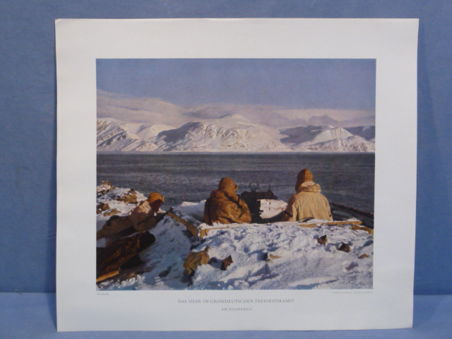 Original WWII German Military Themed Color Print, ON THE POLAR CIRCLE