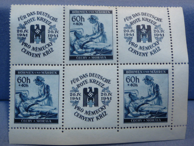 Original WWII German Red Cross Themed Postage Stamp Set, 3 Stamps Sets