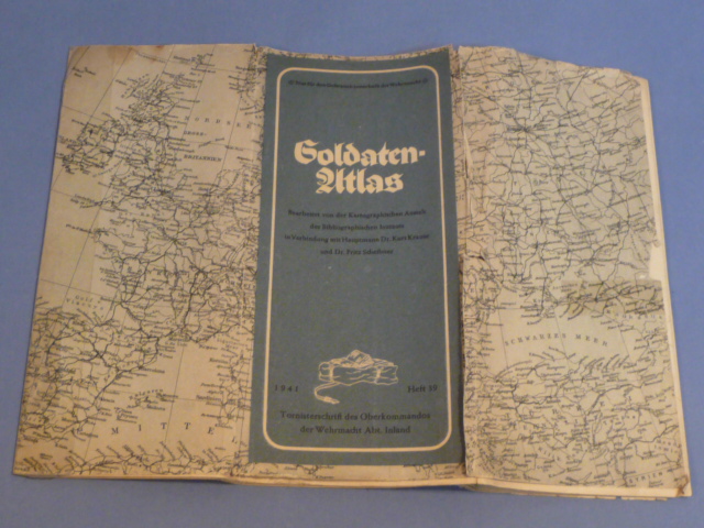 Original WWII German Soldier's OKW Tornister Book, Soldaten-Atlas