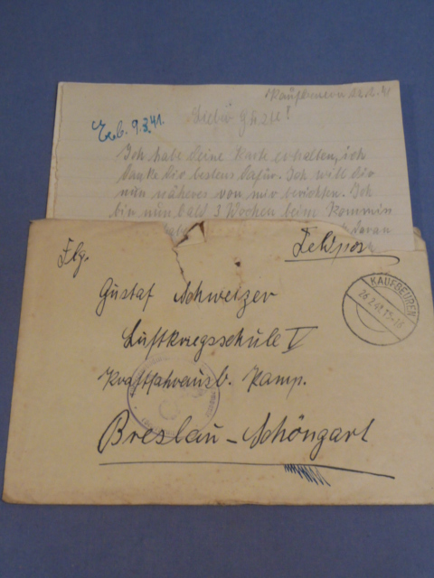 Original WWII German Luftwaffe FELDPOST Letter, Fliegerausbildungsregiment 23