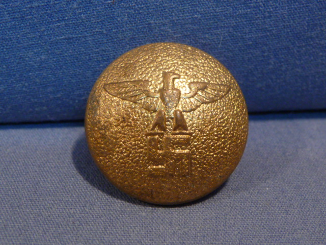 Original Nazi Era German NSDAP GOLD Tunic Button, 21mm