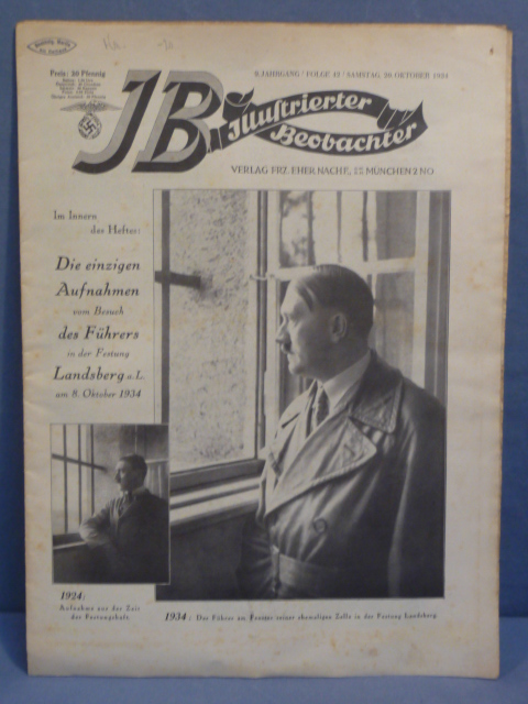 Original Nazi Era German Illustrierter Beobachter Magazine, October 1934