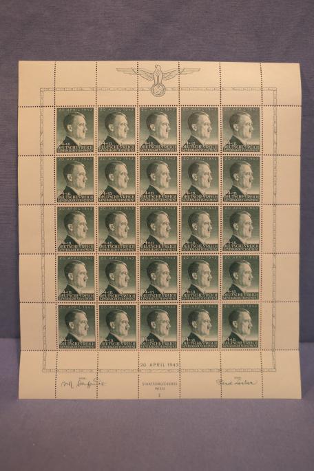 Original Nazi Era German Postage Stamp Set, General Government Hitler's Birthday 1943