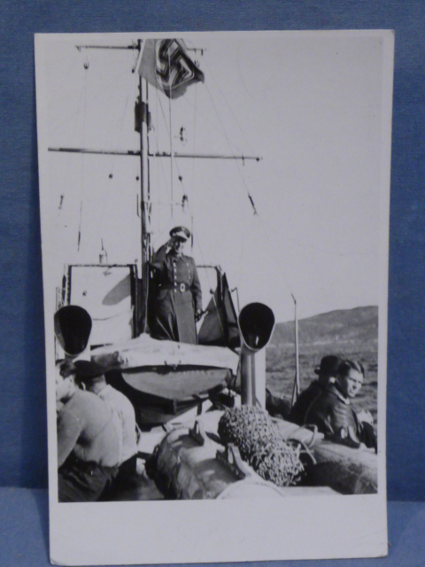 Original WWII German LW Officer on Ship Photograph, NORWAY 1941