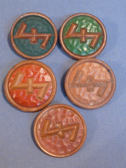 Original Nazi Era German Collection of Pressed Paper Tinnies, 5 Pieces
