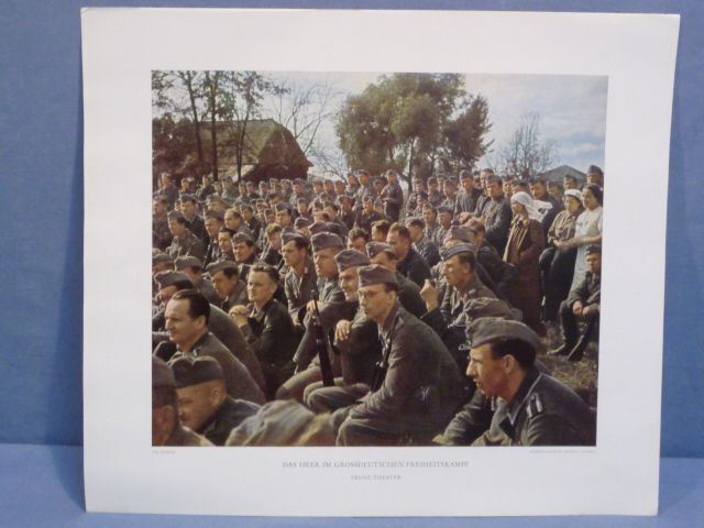 Original WWII German Military Themed Color Print, FRONT THEATER