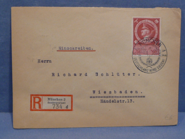 Original WWII German Used Envelope with Special Cancellations, M�NCHEN