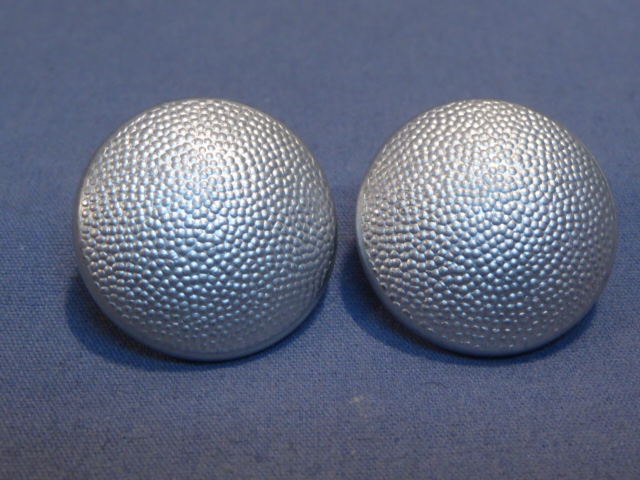 Original WWII German SILVER Pebbled Tunic Buttons, UNUSED 21mm Set of 2