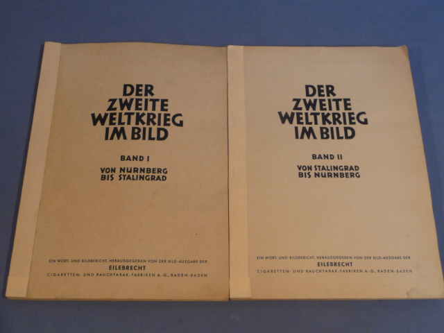 POST-WWII 1950's Era German Cigarette Card Album Set, The 2nd World War in Photographs