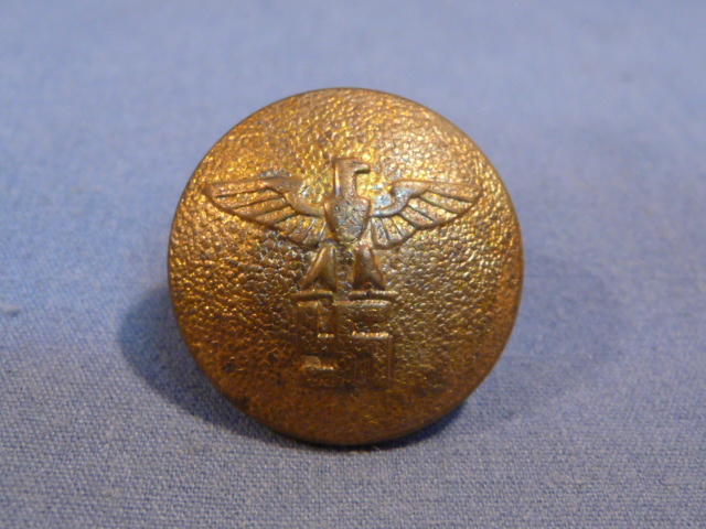 Original Nazi Era German NSDAP GOLD Tunic Button, 21mm