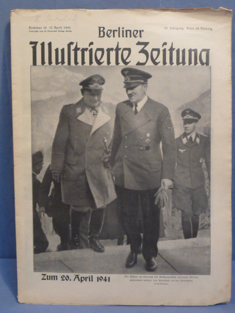 Original WWII German Berliner Illustrierter Zeitung Magazine, Hitler & Gring