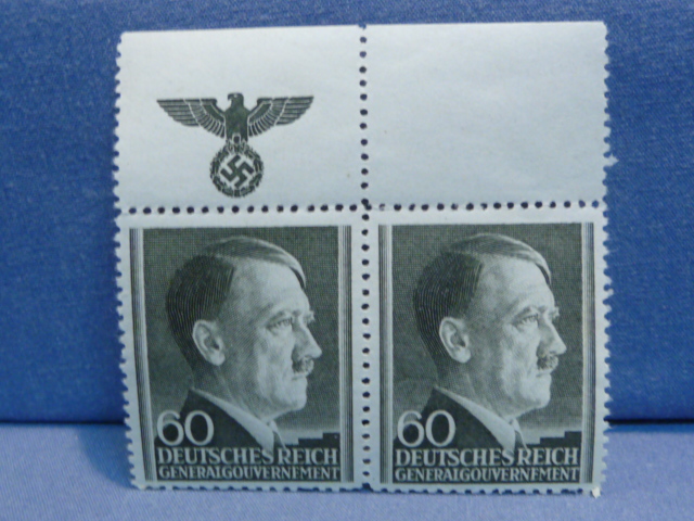 Original Nazi Era German Postage Stamp Section from General Government