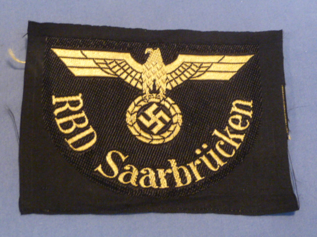Original Nazi Era German RBD (Railway) Saarbr�cken Sleeve Eagle