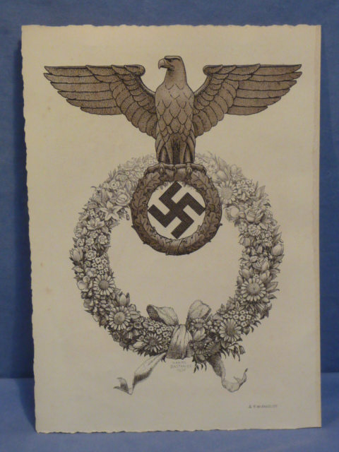 Original 1938 German Fancy Reichspost Telegram