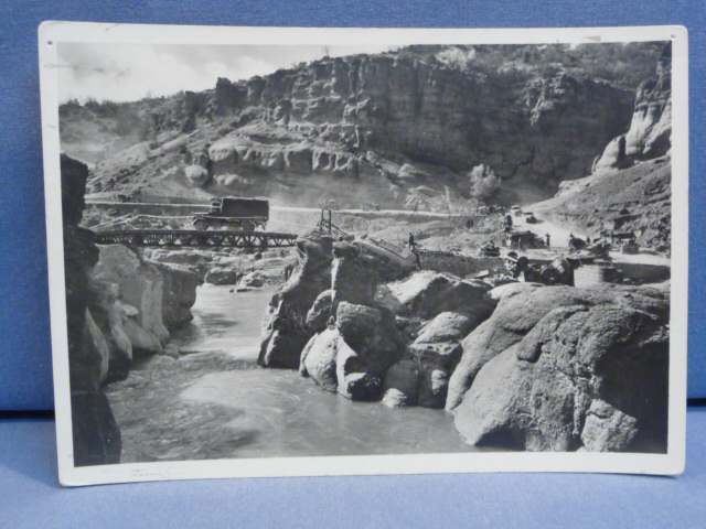 Original WWII German Our Waffen-SS Series Photo Postcard, Advance Over Pass Roads