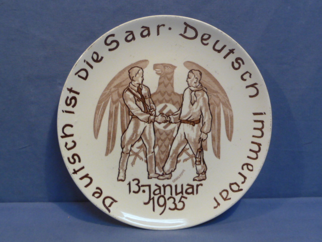 Original 1935 German Decorative Plate, Deutsch ist die Saar Deutsch immerdar