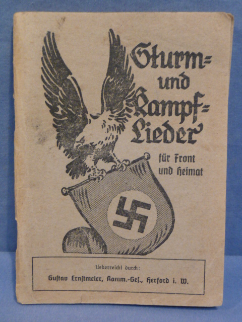 Original Nazi Era German NSDAP Song Book, Sturm und Kampf Lieder