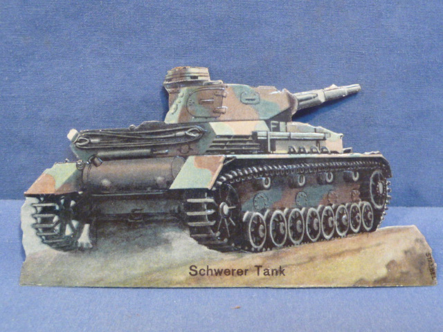 Original WWII German Heavy Tank Paper Cut-Out, Schwerer Tank