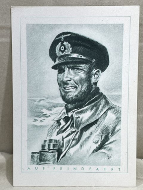 Original WWII German Der Deutsche Soldat Series Photo Postcard, AUF FEINDFAHRT