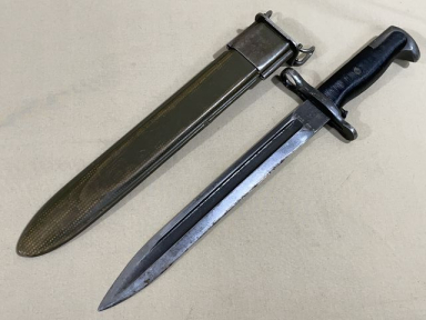 RARE! Original WWII US M1 Garand Bayonet and Scabbard, Oneida Ltd. Cut-Down 1942