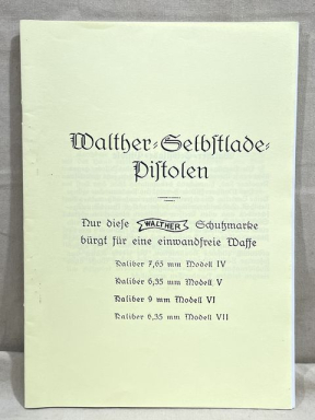 REPRINT - German Owner's Manual for Walther Pistols